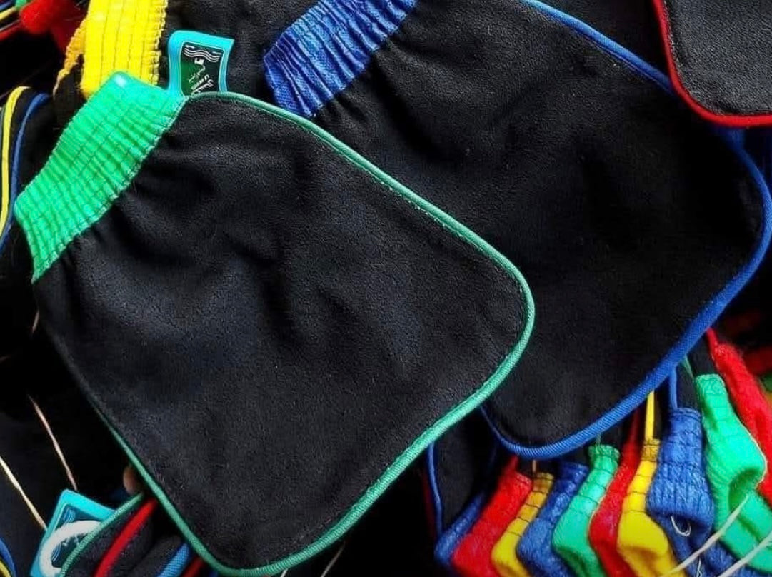 Gants, exfoliant gommage